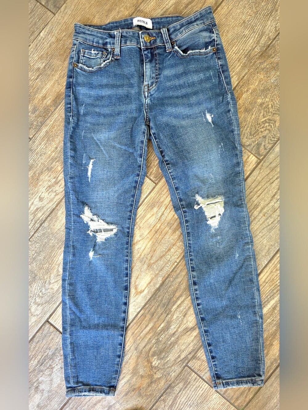 Pistola Distressed Medium Blue Skinny Jeans STITCH FIX SZ 27